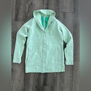 Lululemon Mint Green Cowl Neck Jacket Magnetic Button Down Thick Womens